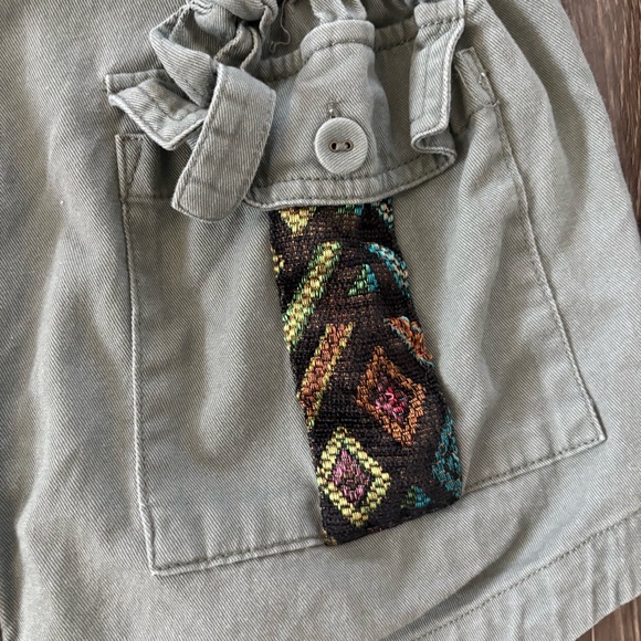 ModCloth Utility Green Aztec Embroidery Jacket M - Picture 8 of 11